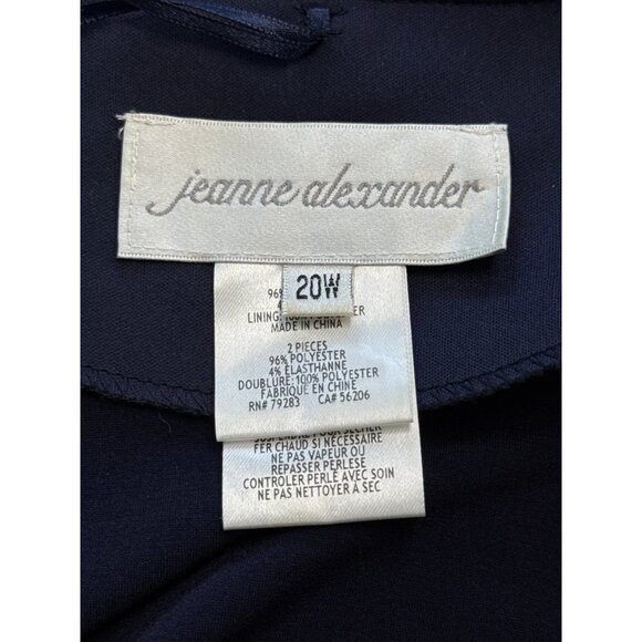 Jeanne Alexander Women's Navy Polyester Embellished Gown W/ Bolero Jacket Sz 20W - Picture 8 of 11